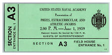 U.S. Naval Academy Ticket June 1 1959 Prizes Extracurricular Athletic Awards picture