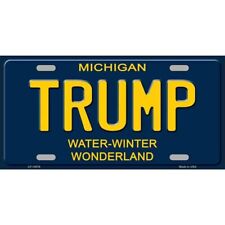 Trump Michigan Blue License Plate Metal Sign Plaque Car Truck Wall Home Decor picture