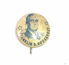 1944 Franklin Roosevelt FDR campaign pin pinback button political president . picture