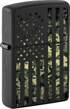 Zippo 08314 Camouflage United States Flag Black Matte Lighter picture