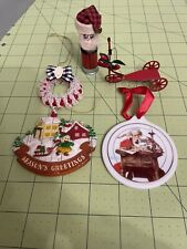Vintage Christmas Holiday Ornament Lot Of 5 picture
