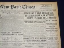 1916 FEBRUARY 26 NEW YORK TIMES - FRENCH LINE PRESSED BACK AT VERDUN - NT 9042 picture