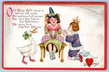 1910's TUCKS VALENTINE OLD KING COLE MOTHER GOOSE LITTLE NURSERY LOVERS POSTCARD picture