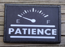 Out Of Patience Morale Patch Hook & Loop Funny Army Custom Tactical 2A Gear picture