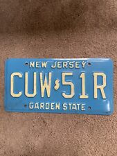 Expired New Jersey  Blue License Plate - CUW 51R - Nice picture