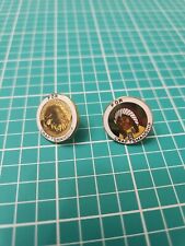 Vtg D-22 For Craftsmanship Pin Lot Of 2 Native And Eagle Gold Tone  Lapel Pin picture