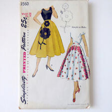 Vtg 50s Simplicity 3560 Circle Skirt Pattern 26 Waist UNCUT picture