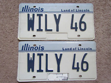 Vtg Illinois Willys Vanity License Plate Pair Jeep 1946 Wily 46 Truck Jeepster picture