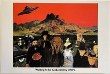 UFO Alien Abduction by Artist Nelson De La Nuez Vintage 4x6 Chrome Postcard 1998 picture