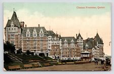 c1908~Fairmont Chateau Frontenac Hotel~Boardwalk~Quebec City~Antique Postcard picture