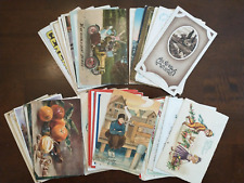 Large Lot of 50 Antique Holiday Floral Art Comic Postcards picture