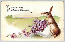 1916 To Wish You A Happy Easter The Pink Of Perfection Series No. 9136 w/ Stamp picture
