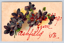 Vintage Postcard Greetings from Ashfield Pennsylvania Floral picture