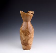 A Vintage Spalted Maple Signed Wooden Sculpture Vase picture