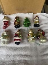 Very Cute Lot Of Vintage 8 Glass Ornaments Christmas picture