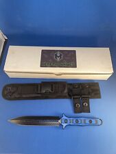 HERETIC KNIVES BLUE/BLK NEPHILIM FIXED BLADE DOUBLE EDGE DAGGER W/SHEATH picture