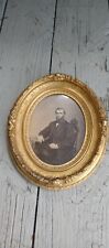 Antique 1850's Gilt Oval Picture Frame With Original Photograph Portrait picture