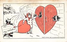 Postcard Valentine's Day Greeting Red Heart c. 1905 Angel Box of Candy Artwork picture