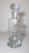 vintage mold blown clear thick crystal glass liquor wine decanter glass bottle  picture