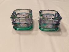PartyLite Festive Mardi Gras Crystal Tealight Candle Holders Pair P7271 picture