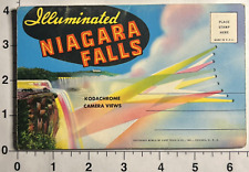 Niagara Falls Illuminated 12 Kodachrome Views Vintage Souvenir Postcard Folder picture