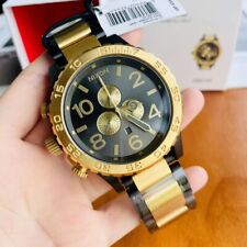 NIXON Watch New Men 51-30 CHRONO A083595 Gunmetal and Gold A083-595 genuine picture