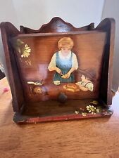 Vintage/Hand Painted /Folk Art /Amish (?) Handmade/Wooden/bread Box/14x14” picture