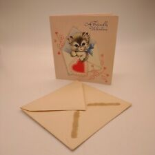 Gibson Vintage valentine & envelope. A friendly valentine with kitten Unused 40s picture
