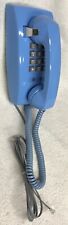 Vintage 1970s WESTERN ELECTRIC 2554BM BLUE Push Button Dial Wall Mount Telephone picture