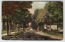 Postcard Corner of East Smith and Wright Streets in Corry, PA picture