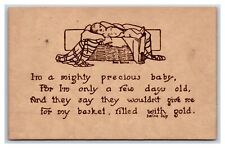 Mighty Precious Baby Birth Announcement Unused Raymond Howe DB Postcard H24 picture