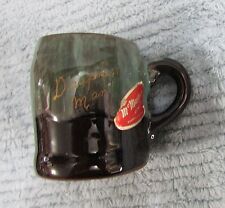Old McMaster Green Brown Pottery Miniature Mug Dauphin Manitoba Canada FREE S/H picture