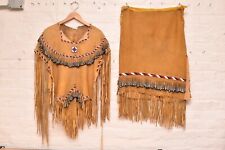 Antique Native American Apache Indian beaded Leather Hide Dance Dress W Cones picture