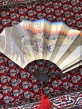 Vintage Pictorial Japanese Hand Fan picture