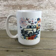 Vintage Truck Patriotic 15 oz Ceramic Coffee Mug picture