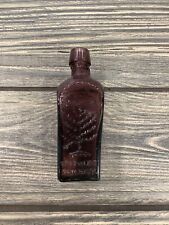 1880's Vintage Straubmullers Elixir Red Glass Bottle Tree Of Life Nectar 3.5