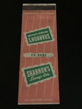 Vintage Ohio Matchbook “Shannon’s Lounge Bar” Cleveland picture