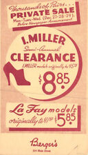 1920 ADVERTISING PC POST-XMAS PRIVATE SALE I MILLER SHOES L L BERGER BUFFALO NY picture