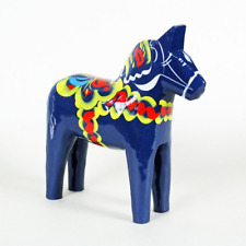 Swedish Wooden Dala Horse - Blue - 6