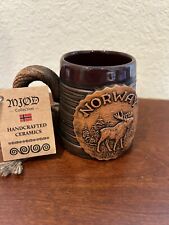 NWT Norway Handcrafted Viking  Moose Ceramic Mug MJOD Collection picture