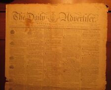  ANTIQUE NEWSPAPER 1791 