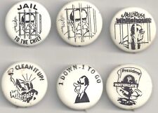 6 Different Nixon WATERGATE Pins JAIL To The Chief, Jailhouse To Whitehouse etc picture