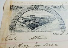  FARM IMPLEMENTS LETTERHEAD BILLHEAD 1894. KEYSTONE MANUFACTURING CO picture
