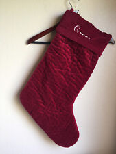 POTTERY BARN red channel quilted velvet stocking GRACE mono large 2020 FG picture
