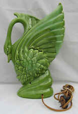 Haeger Swan TV Lamp, Chartreuse Glaze, Vintage 1951, Very Good Condition, Label picture