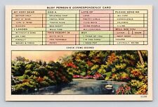 Vintage 1940s Postcard BUSY PERSON'S CORRESPONDENCE CARD River Flowers picture