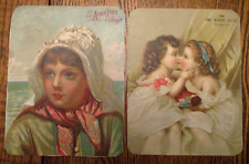 2 Victorian 1880's advertising trade cards-ALDEN FRUIT VINEGAR-children picture