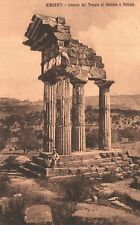 Vintage Postcard 1910's Avanzo del Tempio di Castore e Poll Girgenti Italy IT picture