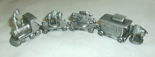 VINTAGE FORT 4 PIECE  PEWTER MINI TRAIN, PLUS EXTRA BUFFALO picture