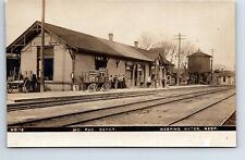 RPPC Real Photo Postcard Nebraska Weeping Water Mo Pac  Railroad Depot Station picture